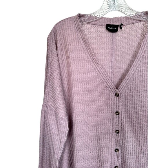 Urban Outfitters Out From Under Oversized Thermal Button-Front Top Size S Pink - Picture 5 of 9